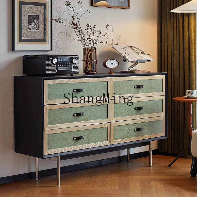ZYY medieval solid wood six-chest cabinet retro bedroom bedside locker against the wall
ZYY medieval solid wood six-chest cabinet retro bedroom bedside locker against the wall