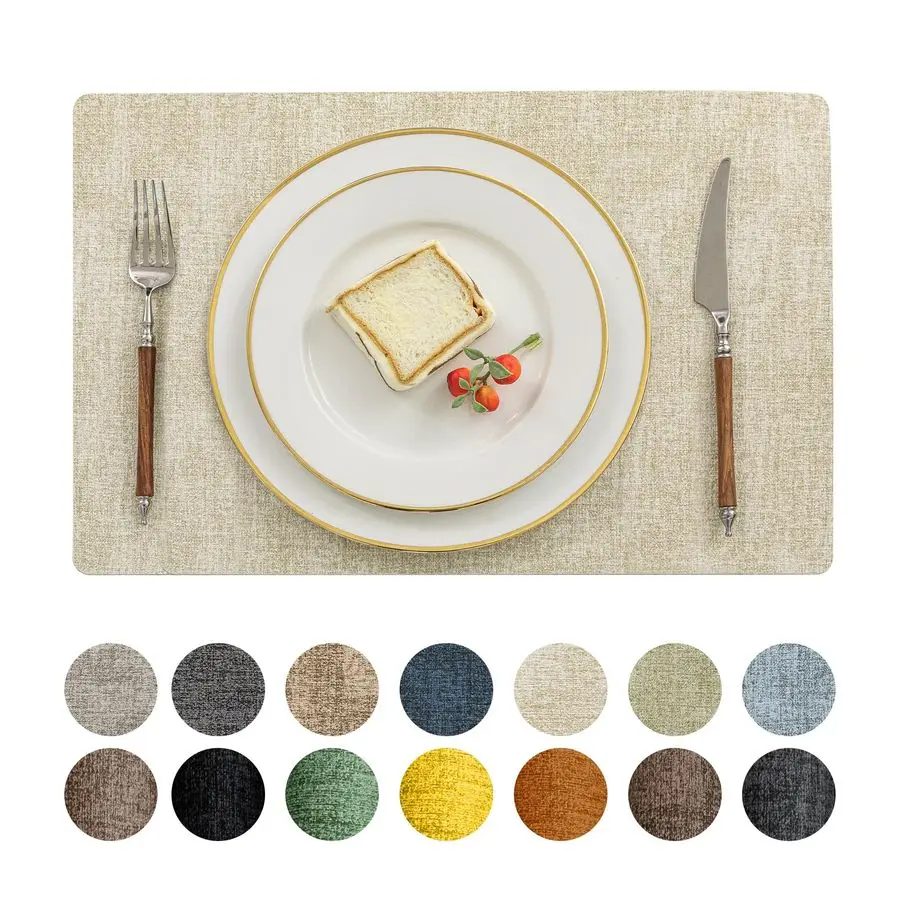 Vinyl Placemats Set of 812 X 17 Inch Heat Resistant Place Mats 100 Waterproof Oilproof Wipeable Reversible Faux Leather Table Ma
Vinyl Placemats Set of 812 X 17 Inch Heat Resistant Place Mats 100 Waterproof Oilproof Wipeable Reversible Faux Leather Table Ma