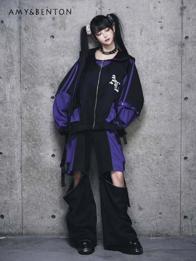Japanese Harajuku Mine Series Dark Girl Sailor Suit Jacket Removal Medium Trousers Two-piece Set Subculture Gothic Pants Sets
Japanese Harajuku Mine Series Dark Girl Sailor Suit Jacket Removal Medium Trousers Two-piece Set Subculture Gothic Pants Sets