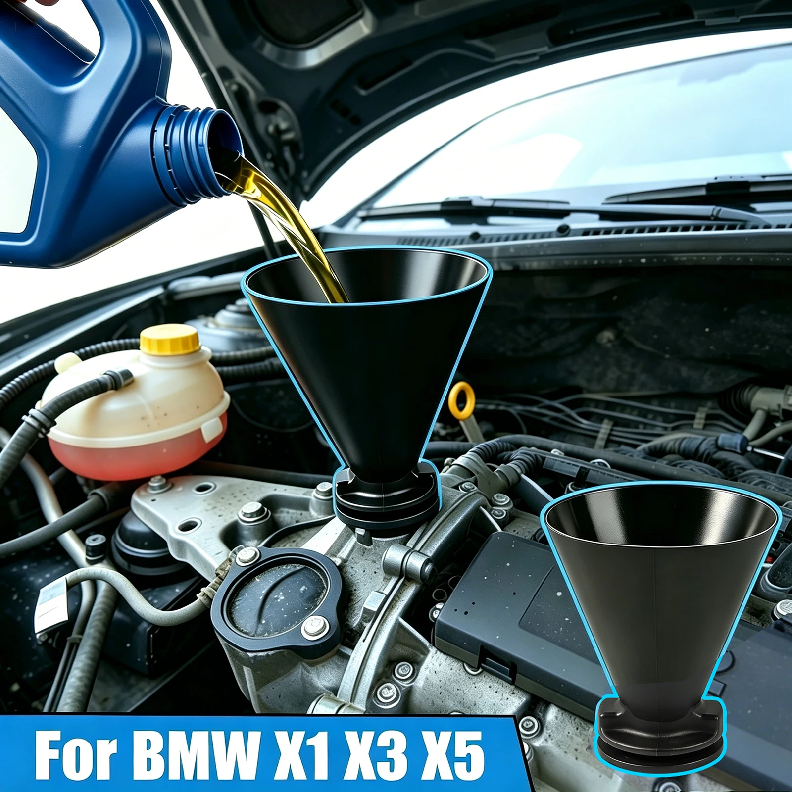 Car Engine Oil Funnel Filler Leak Proof Tool Adapter For BMW X1 X3 X5 1 3 5 Series Auto Accessories
Car Engine Oil Funnel Filler Leak Proof Tool Adapter For BMW X1 X3 X5 1 3 5 Series Auto Accessories