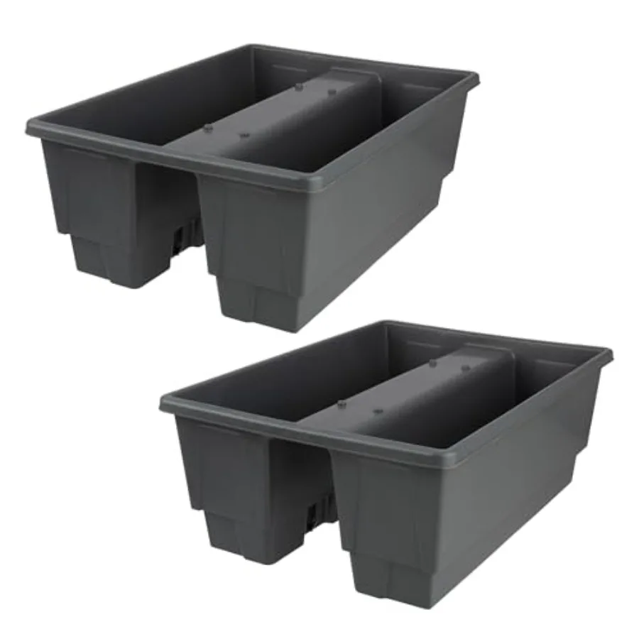 Railing Planter Box 2-Pack - 20.75-Inch Gray Outdoor Planters with Removable Drainage Inserts, 6-Gallon Capacity for Porch, Dec
Railing Planter Box 2-Pack - 20.75-Inch Gray Outdoor Planters with Removable Drainage Inserts, 6-Gallon Capacity for Porch, Dec