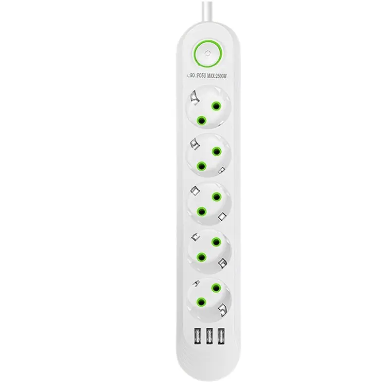 LLCS-EU Plug 2500W Fast Electrical Adapter Socket AC Outlet Power Strip 5 Hole Design Extension Cord And USB Ports A
LLCS-EU Plug 2500W Fast Electrical Adapter Socket AC Outlet Power Strip 5 Hole Design Extension Cord And USB Ports A
