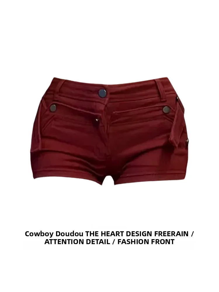 Retro American Hot Girl Red Low Waist Denim Super ort orts Women's Summer High Street Design Slim Fit Butt Hing Hot Pants
Retro American Hot Girl Red Low Waist Denim Super ort orts Women's Summer High Street Design Slim Fit Butt Hing Hot Pants
