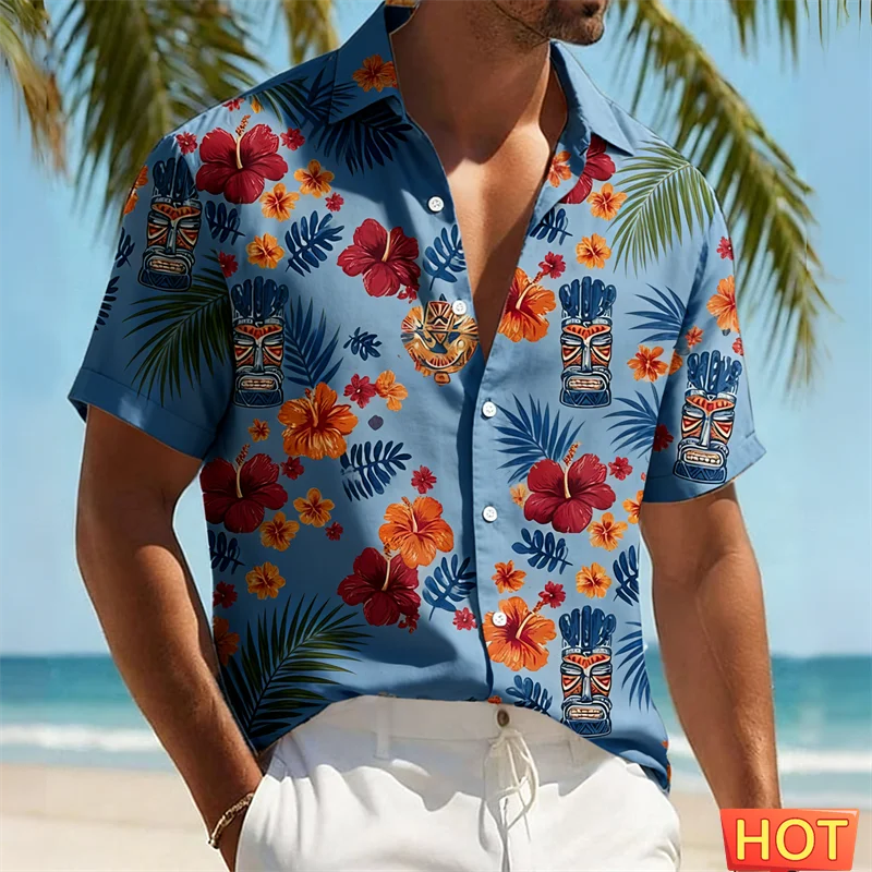 Men's Tiki Hawaiian Shirt Tropical Floral Tribal Mask Print Casual Short Sleeve Button Down Shirts Summer Beachwear Vacation
Men's Tiki Hawaiian Shirt Tropical Floral Tribal Mask Print Casual Short Sleeve Button Down Shirts Summer Beachwear Vacation