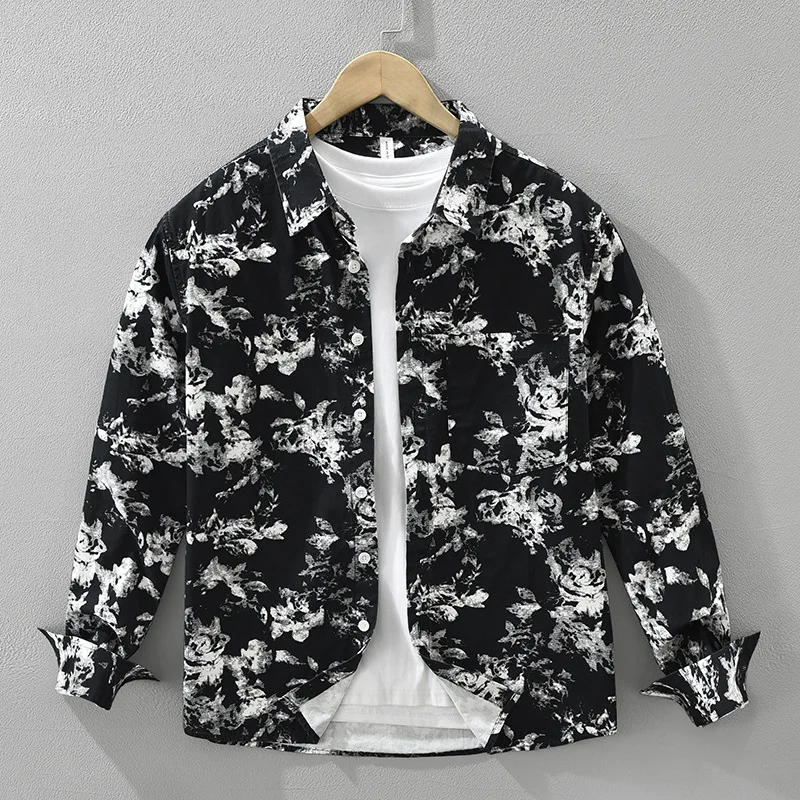 Harajuku Full Printed Shirts Male Long Sleeve Spring Summer New in Shirts Pure Cotton Comfort Tops Holiday Fashion Mens Clothing
Harajuku Full Printed Shirts Male Long Sleeve Spring Summer New in Shirts Pure Cotton Comfort Tops Holiday Fashion Mens Clothing