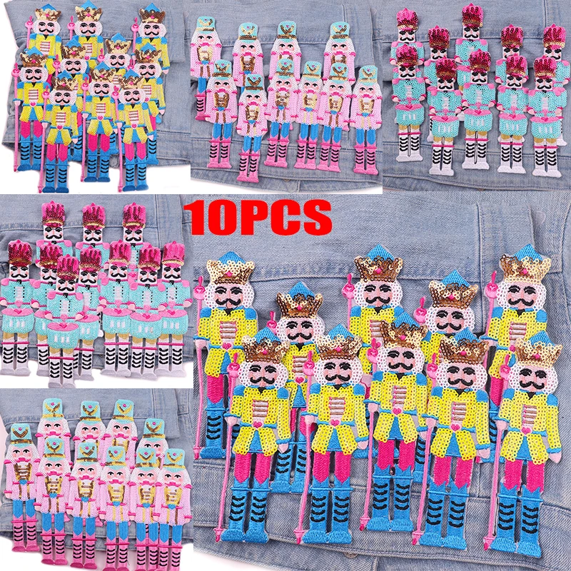 10PCS Wholesale Sequins Embroidery Nutcracker Patch Iron On Patches For Clothing Jackets DIY Cartoon King Soldier Sewing Patch
10PCS Wholesale Sequins Embroidery Nutcracker Patch Iron On Patches For Clothing Jackets DIY Cartoon King Soldier Sewing Patch