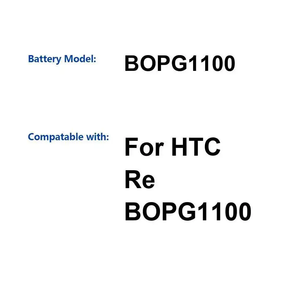 Надежная замена BOPG1100 для HTC RE B0PG1100: стабильная портативная батарея для камеры емкостью 800 мАч
Надежная замена BOPG1100 для HTC RE B0PG1100: стабильная портативная батарея для камеры емкостью 800 мАч