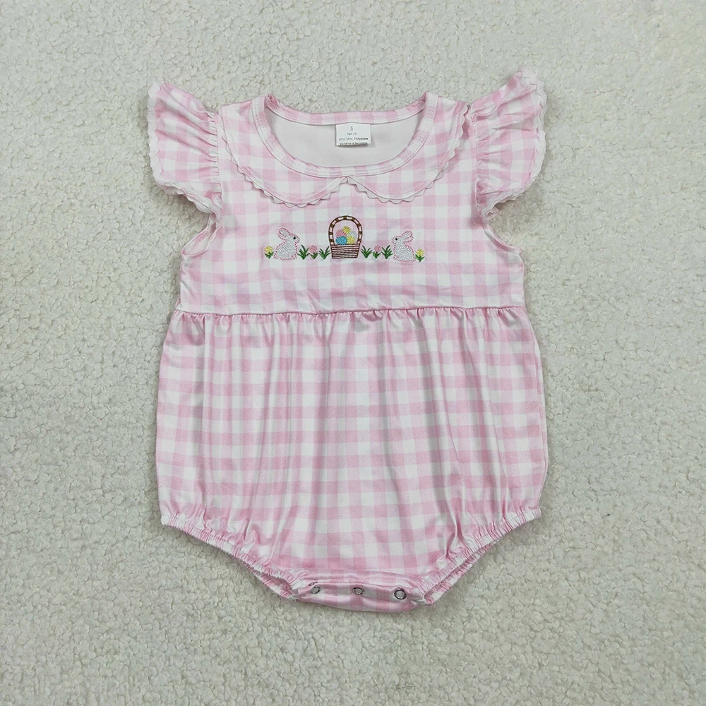 NEW RTS Embroidery Rabbits Eggs Baby Girls Pink Checked Easter Ruffle Rompers
NEW RTS Embroidery Rabbits Eggs Baby Girls Pink Checked Easter Ruffle Rompers