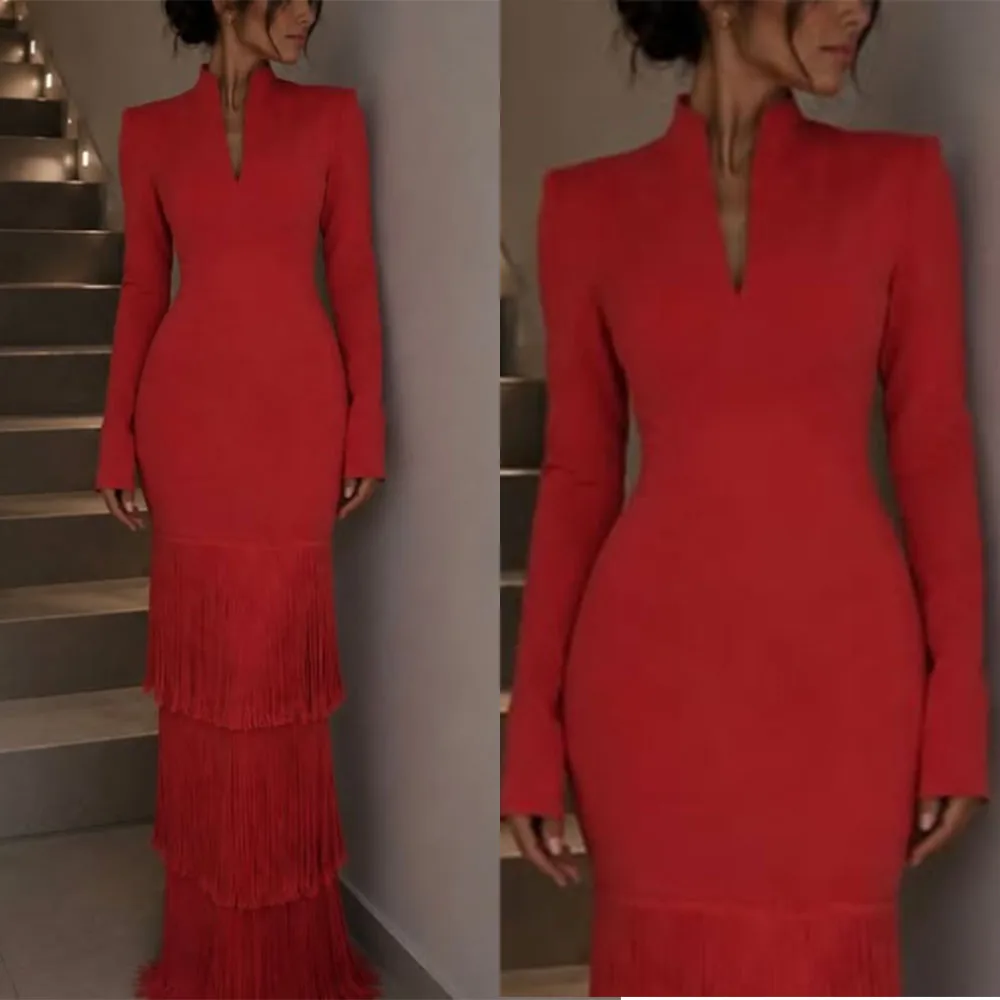 Customized V-neck Red Full Sleeves Evening Dresses on Clearance Sale Vestidos De Fiesta Elegantes 2026 فساتين براند فخمه Abiti
Customized V-neck Red Full Sleeves Evening Dresses on Clearance Sale Vestidos De Fiesta Elegantes 2026 فساتين براند فخمه Abiti