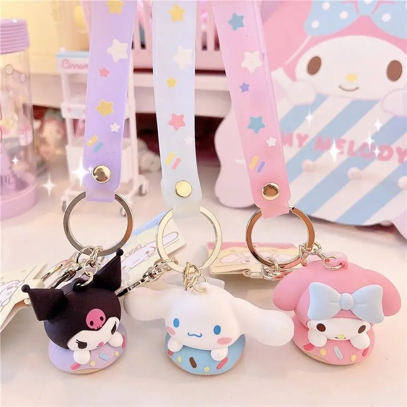 Милые силиконовые брелки с пончиком Cinnamoroll Kuromi My Melody Pochacco, фигурка, очаровательная сумка, украшение, подвески, аксессуар для сумки, подарок 
Милые силиконовые брелки с пончиком Cinnamoroll Kuromi My Melody Pochacco, фигурка, очаровательная сумка, украшение, подвески, аксессуар для сумки, подарок