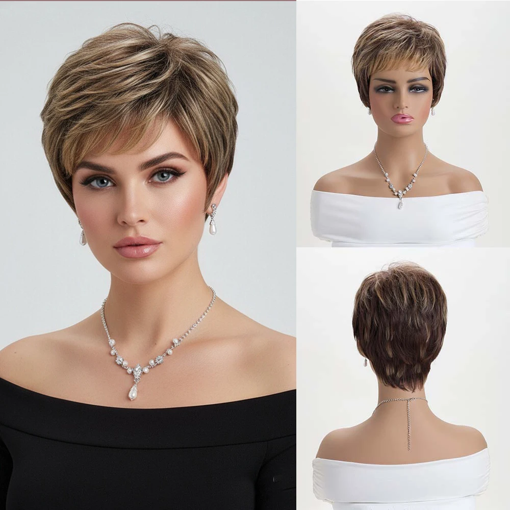 Женские синтетические парики Короткие вьющиеся смешанные коричневые прямые парики с боковой челкой Повседневная одежда Парик Высокотемпературное волокно
Женские синтетические парики Короткие вьющиеся смешанные коричневые прямые парики с боковой челкой Повседневная одежда Парик Высокотемпературное волокно