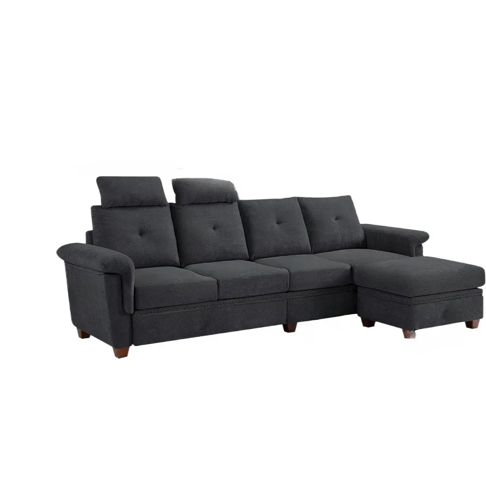 Living Room Sofa with Chaise and Cup Holder, Modern Microfiber Fabric Sofas Couches for Living Room 4 Seat L Shaped Couch
Living Room Sofa with Chaise and Cup Holder, Modern Microfiber Fabric Sofas Couches for Living Room 4 Seat L Shaped Couch