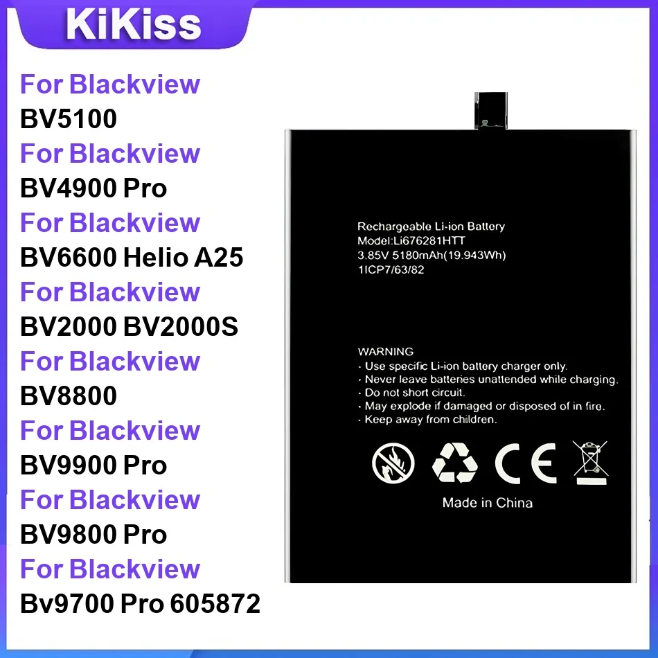 Battery For Blackview BV5100 BV4900 Pro BV6600 BV2000 BV8800 BV9900 BV9800 Bv9700/Pro BV9600 BV9300 BV9200 Bv9100 BV8900 BV7200
Battery For Blackview BV5100 BV4900 Pro BV6600 BV2000 BV8800 BV9900 BV9800 Bv9700/Pro BV9600 BV9300 BV9200 Bv9100 BV8900 BV7200