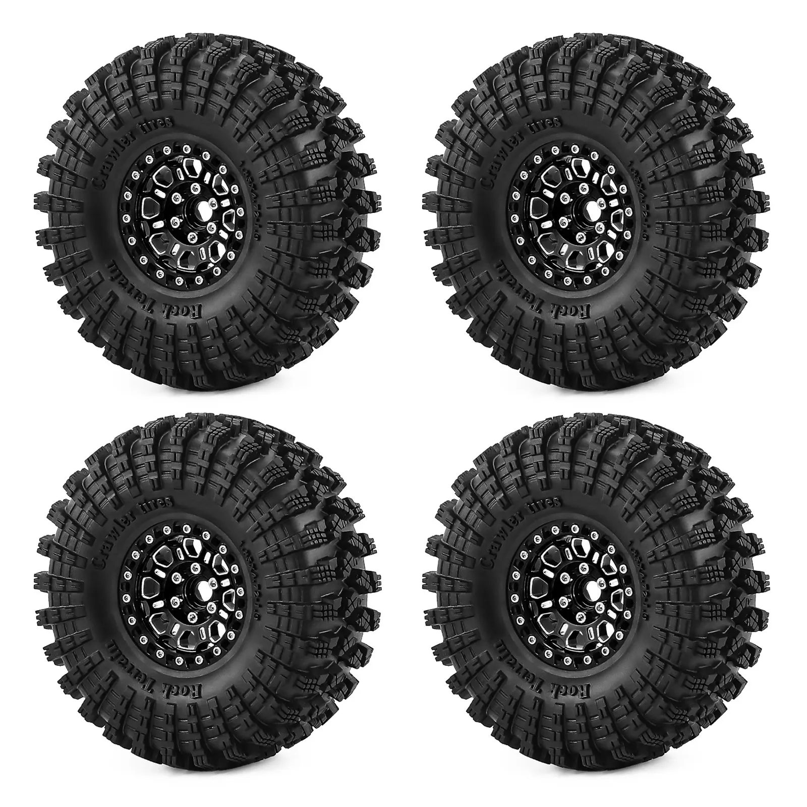 4pcs 1.9 Inch Beadlock Wheels and Tires Set, 12mm Hex Aluminum Rims for TRX4 TRX6 SCX10 II III AXIAL TF2 D90 D110 CC01
4pcs 1.9 Inch Beadlock Wheels and Tires Set, 12mm Hex Aluminum Rims for TRX4 TRX6 SCX10 II III AXIAL TF2 D90 D110 CC01