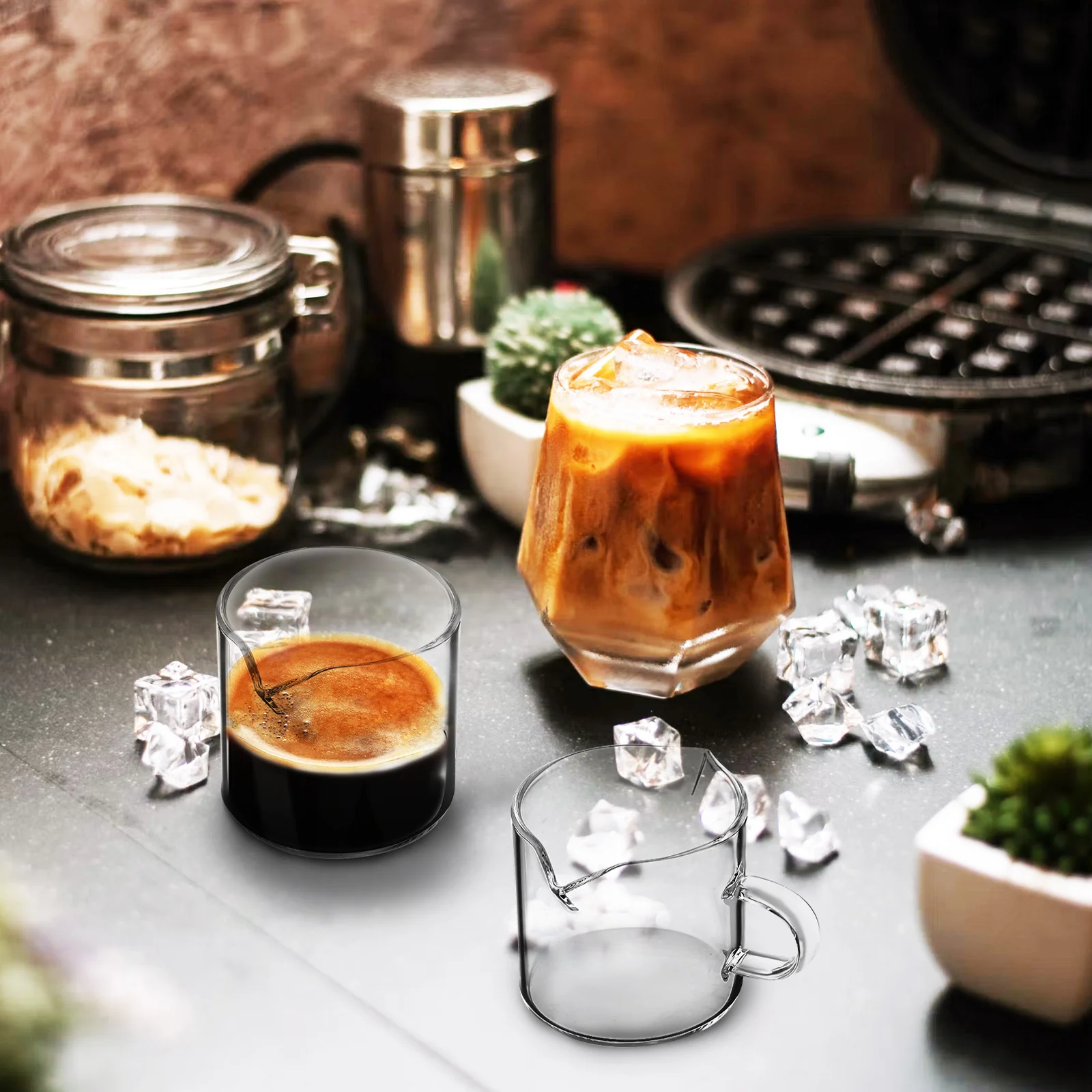 Glass Espresso Shot Glasses 4 Pack 60ml Milk Frothing Pitcher Set Tools Syrup Creamer Dispenser Heatproof Glassware
Glass Espresso Shot Glasses 4 Pack 60ml Milk Frothing Pitcher Set Tools Syrup Creamer Dispenser Heatproof Glassware