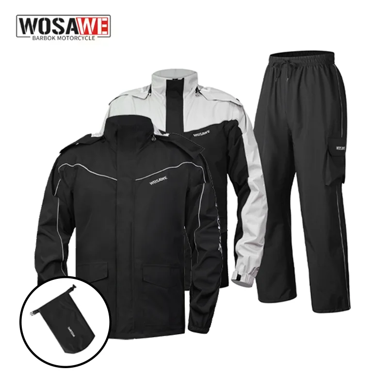 WOSAWE Motorcycle Raincoat Suit Rainstorm Prevention Jacket Pants Camping Hiking Fishing Raincoat Motorcyclist Rider Rain Set
WOSAWE Motorcycle Raincoat Suit Rainstorm Prevention Jacket Pants Camping Hiking Fishing Raincoat Motorcyclist Rider Rain Set
