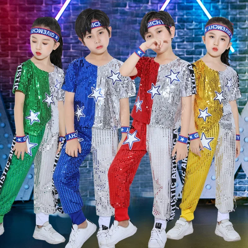 Children's performance costumes, sequins, hip-hop street dance sets, modern jazz dance, men's and women's cheerleading dance, co
Children's performance costumes, sequins, hip-hop street dance sets, modern jazz dance, men's and women's cheerleading dance, co