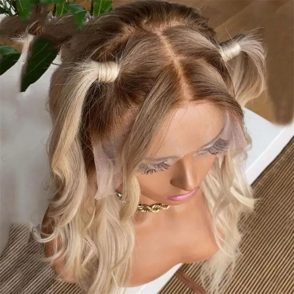 Body Wave Brunette Fibre Fluffy Ash Blonde Synthetic Lace Top Wigs With Dark Roots High Quality Glueless Wigs Synthetic Hair
Body Wave Brunette Fibre Fluffy Ash Blonde Synthetic Lace Top Wigs With Dark Roots High Quality Glueless Wigs Synthetic Hair