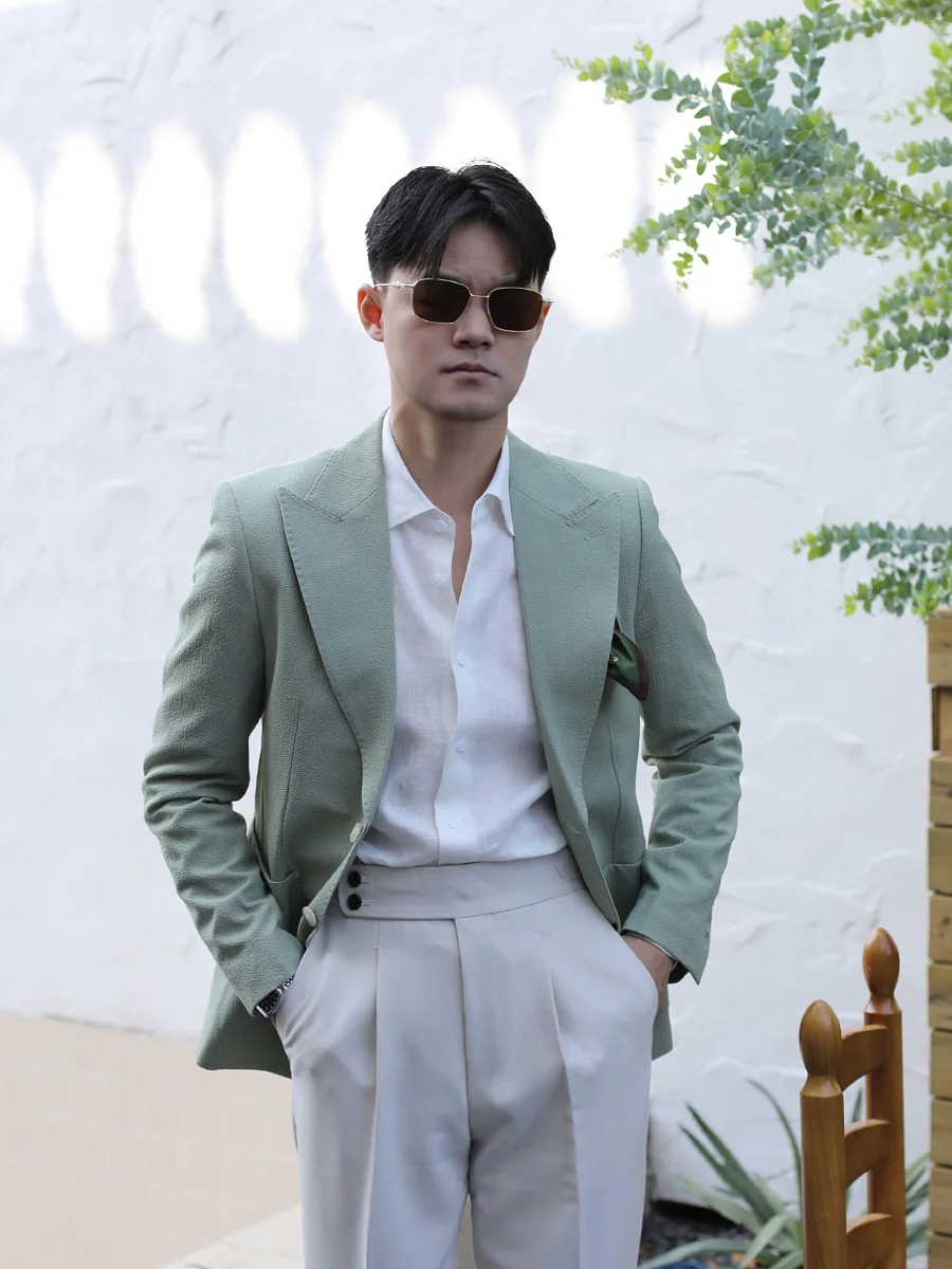 Slim Fit Bubble Cloth Suit Jacket Wedding Casual Style Anti-Wrinkle Vacation Theme Polyester Fiber Breathable Adult Spring Au...
Slim Fit Bubble Cloth Suit Jacket Wedding Casual Style Anti-Wrinkle Vacation Theme Polyester Fiber Breathable Adult Spring Au...