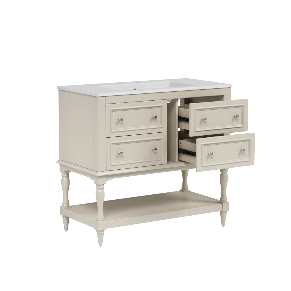 36" Bathroom Vanity Cabinet with Sink Combo Set, Undermount Ceramic Sink, Free Standing Vanity Set with 4 Drawers,
36" Bathroom Vanity Cabinet with Sink Combo Set, Undermount Ceramic Sink, Free Standing Vanity Set with 4 Drawers,