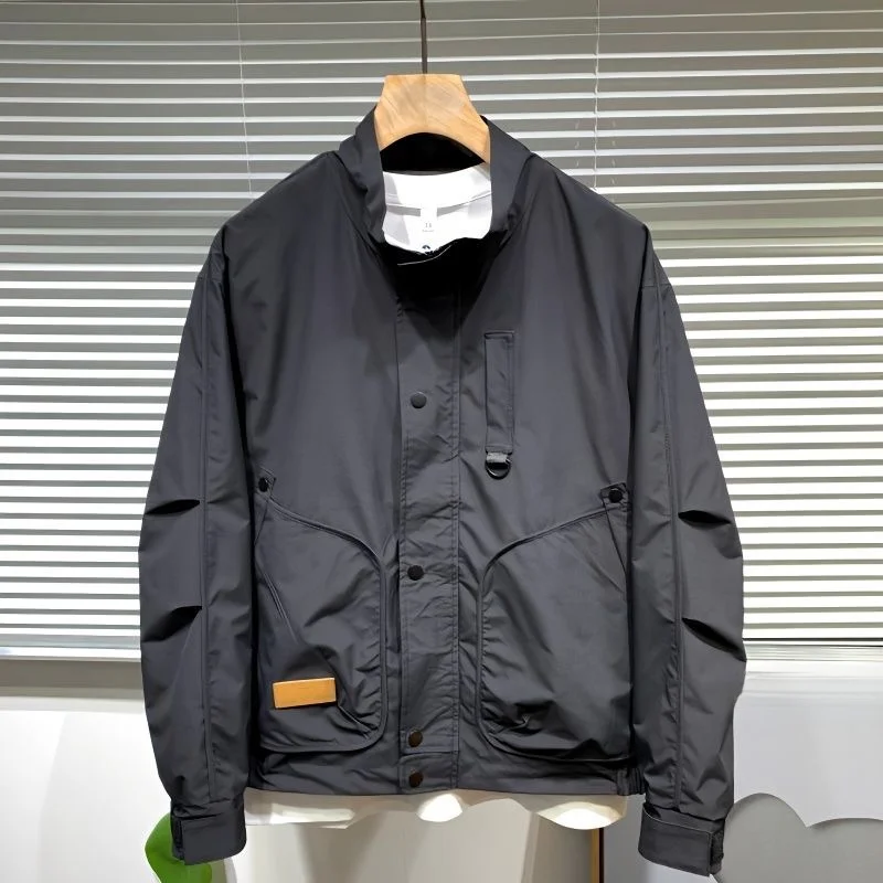 Casual Men's Jaet Stand Collar Workwear Sle Autumn New Faion Hong Kong Sle Men's Outerwear Loose Fit Long Sve
Casual Men's Jaet Stand Collar Workwear Sle Autumn New Faion Hong Kong Sle Men's Outerwear Loose Fit Long Sve