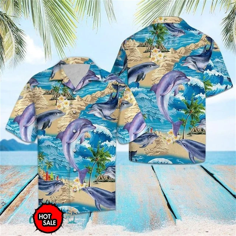 Cool Ocean Dolphin Pattern Aloha Shirt For Men 3D Printed Sea Animal Short Sleeve Button Blouse Loose Lapel Hawaiian Shirts Tops
Cool Ocean Dolphin Pattern Aloha Shirt For Men 3D Printed Sea Animal Short Sleeve Button Blouse Loose Lapel Hawaiian Shirts Tops