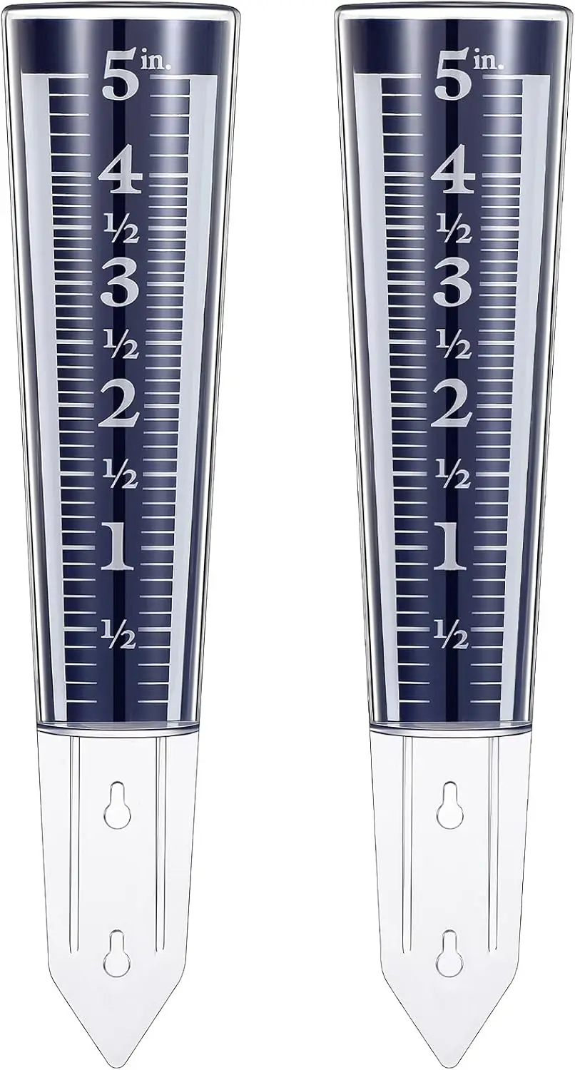2 Pack 5" Rain Gauge Outdoor Easy Read Acrylic with Magnifying Scale for Garden Yard Lawn
2 Pack 5" Rain Gauge Outdoor Easy Read Acrylic with Magnifying Scale for Garden Yard Lawn
