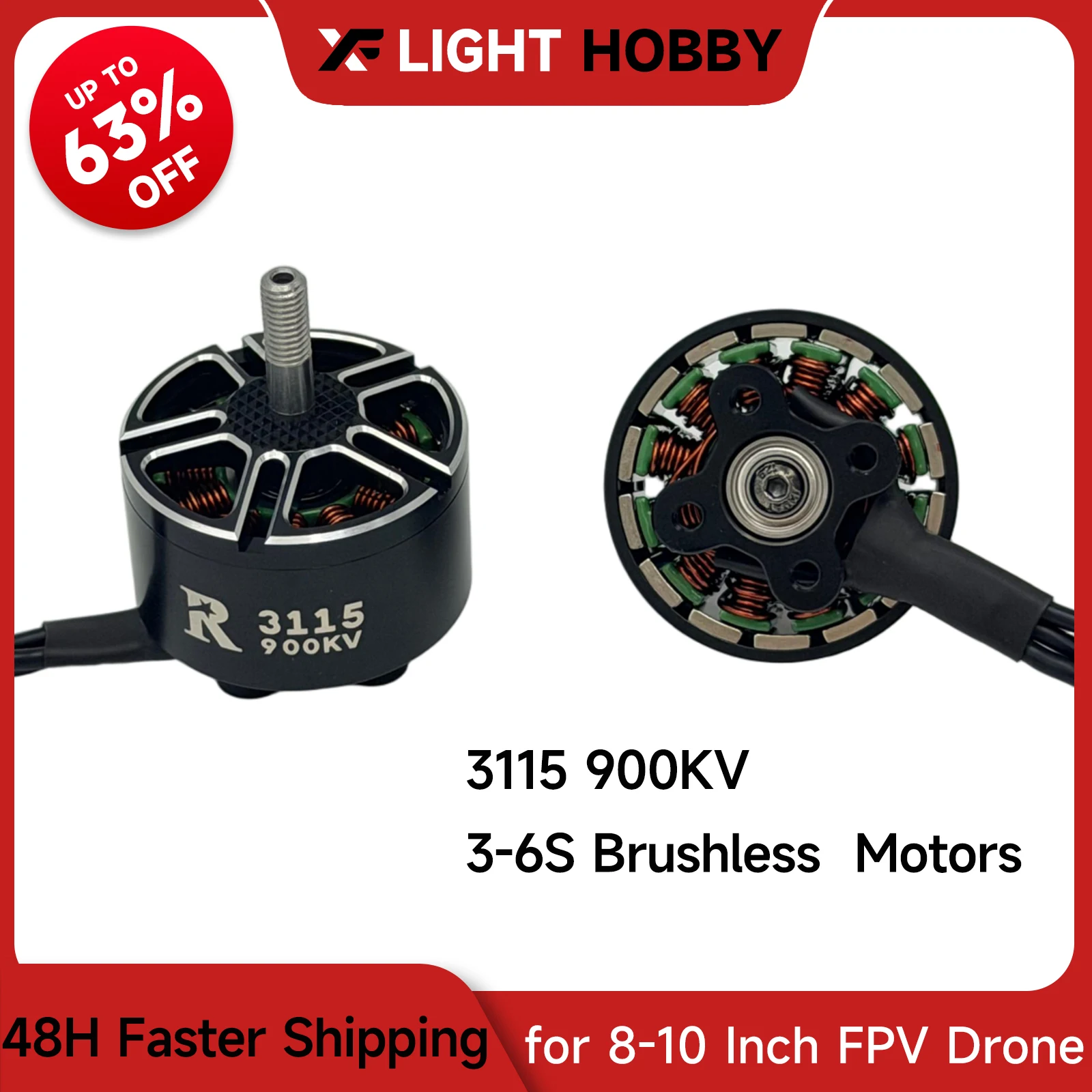 Xflight Hobby 3115 900KV 3-6s FPV Brushless Motors for 8-10 Inch RC Multirotor X-Class Mark4 Drone RC Quadcopter Parts
Xflight Hobby 3115 900KV 3-6s FPV Brushless Motors for 8-10 Inch RC Multirotor X-Class Mark4 Drone RC Quadcopter Parts