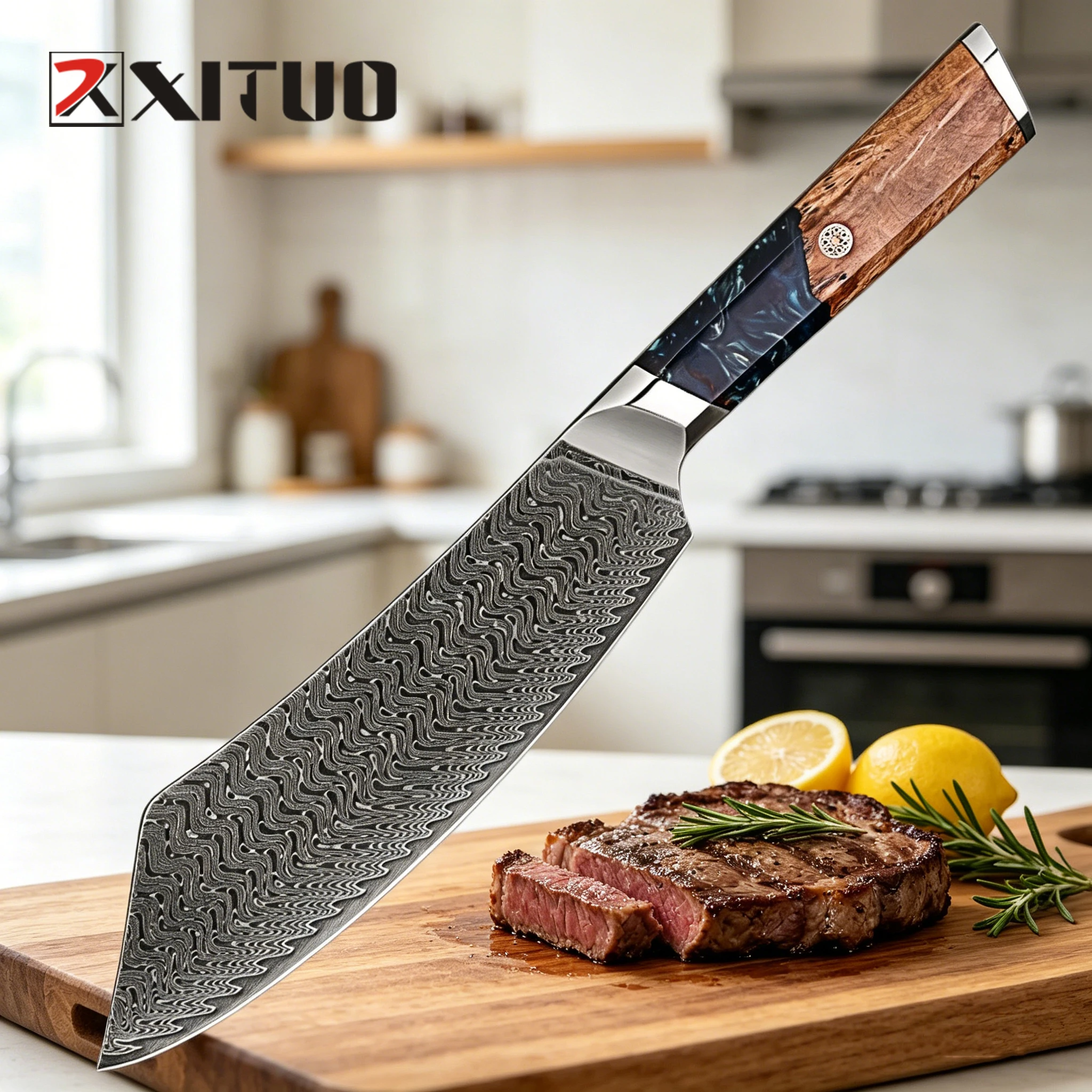 XITUO Professional Kitchen Knife Damascus Steel Butcher Knife, 8 Inch Cleaver Knife Sharp Chef Knife for Meat Vegetables Cutting
XITUO Professional Kitchen Knife Damascus Steel Butcher Knife, 8 Inch Cleaver Knife Sharp Chef Knife for Meat Vegetables Cutting