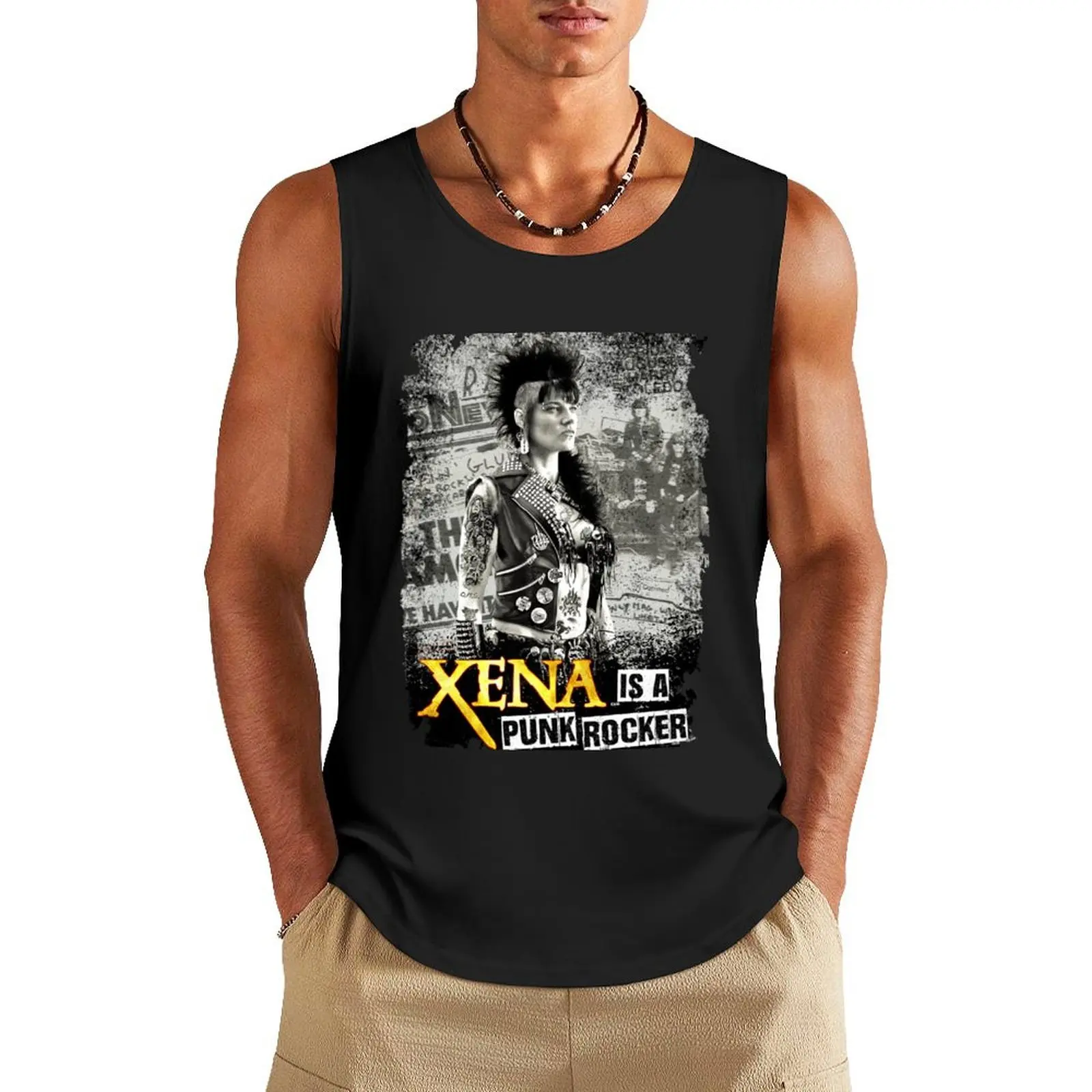 Punk Rocker Xena Tank Top sleeveless gym shirts male sleeveless vest men Man clothes for gym Male clothes
Punk Rocker Xena Tank Top sleeveless gym shirts male sleeveless vest men Man clothes for gym Male clothes