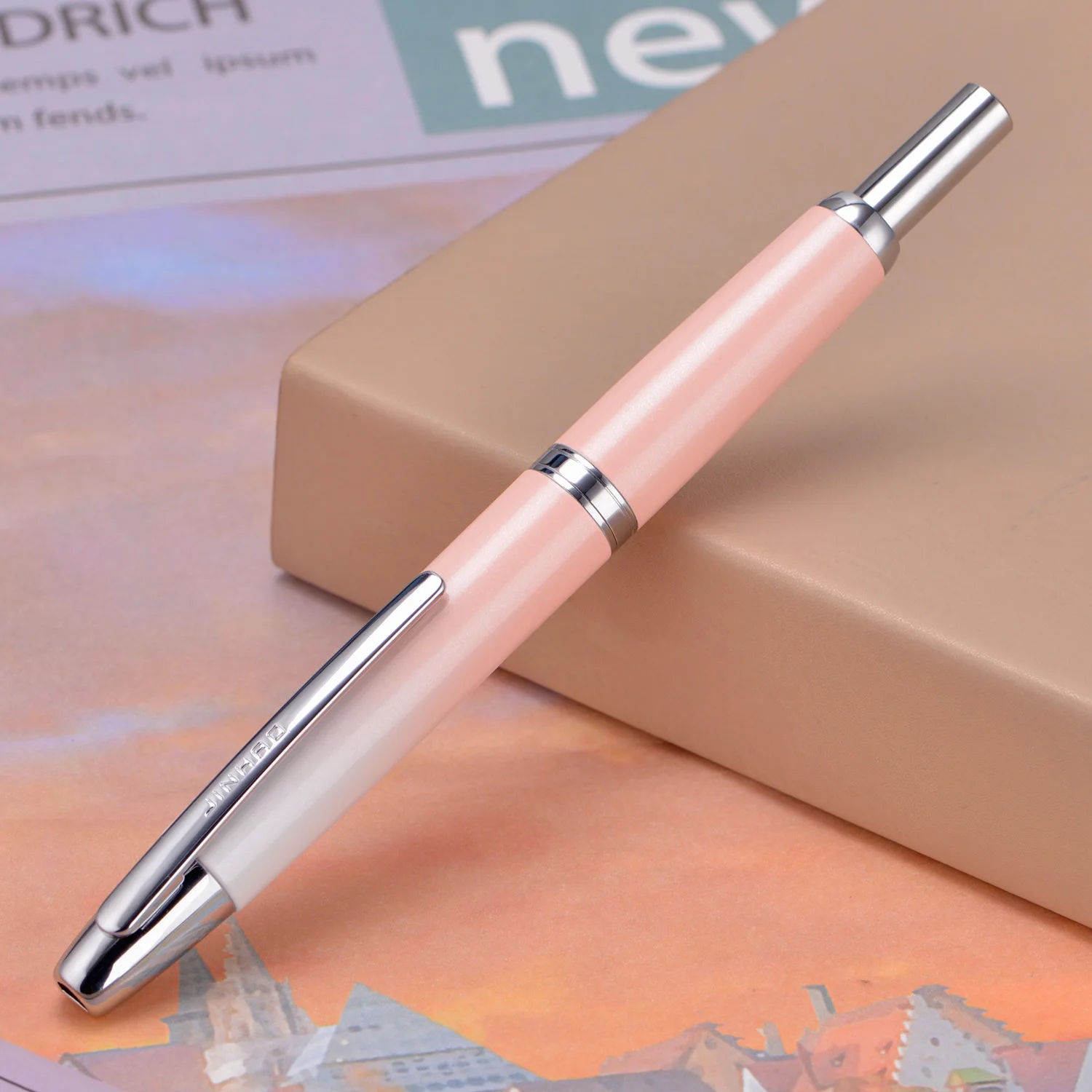 Jinhao 10 Press Retractable Fountain Pen EF/F/M Nib Pink Writing Gift Pen
Jinhao 10 Press Retractable Fountain Pen EF/F/M Nib Pink Writing Gift Pen