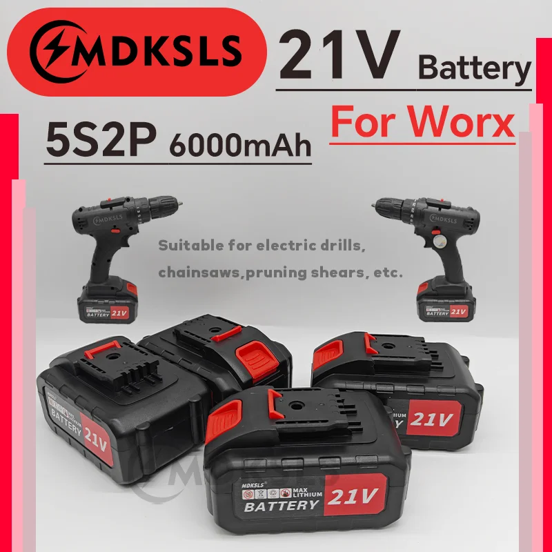 2026 New 21V 6.0Ah For Worx Battery Rechargeable Battery, 18650 High Power Lithium Battery, Electric Screwdriver, Drill Battery
2026 New 21V 6.0Ah For Worx Battery Rechargeable Battery, 18650 High Power Lithium Battery, Electric Screwdriver, Drill Battery