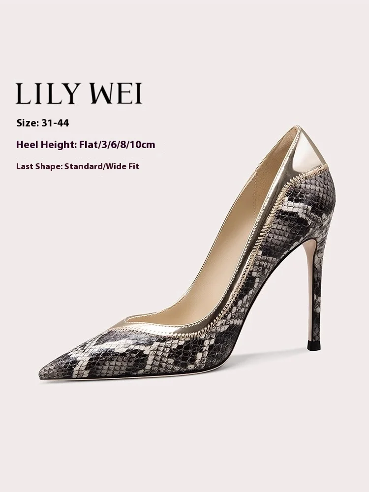Осенние новые кожаные пикантные туфли на плоской подошве со змеиным принтом и тонким высоким каблуком, женская обувь большого размера, маленького размера 
Осенние новые кожаные пикантные туфли на плоской подошве со змеиным принтом и тонким высоким каблуком, женская обувь большого размера, маленького размера