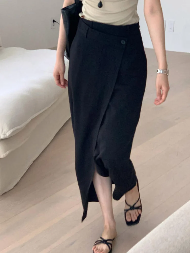 Asymmetric High Waist Step Skirt Women's Elastic Waist Slimming Versatile Front Slit One-Step Suit Skirt Cotton Blend Fabric
Asymmetric High Waist Step Skirt Women's Elastic Waist Slimming Versatile Front Slit One-Step Suit Skirt Cotton Blend Fabric
