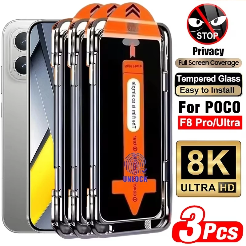 For Poco X8 Pro Max Privacy Tempered Glass Screen Protector For Xiaomi Poco F8 Ultra F8 Pro Dust Free Anti-peep Protective Film
For Poco X8 Pro Max Privacy Tempered Glass Screen Protector For Xiaomi Poco F8 Ultra F8 Pro Dust Free Anti-peep Protective Film