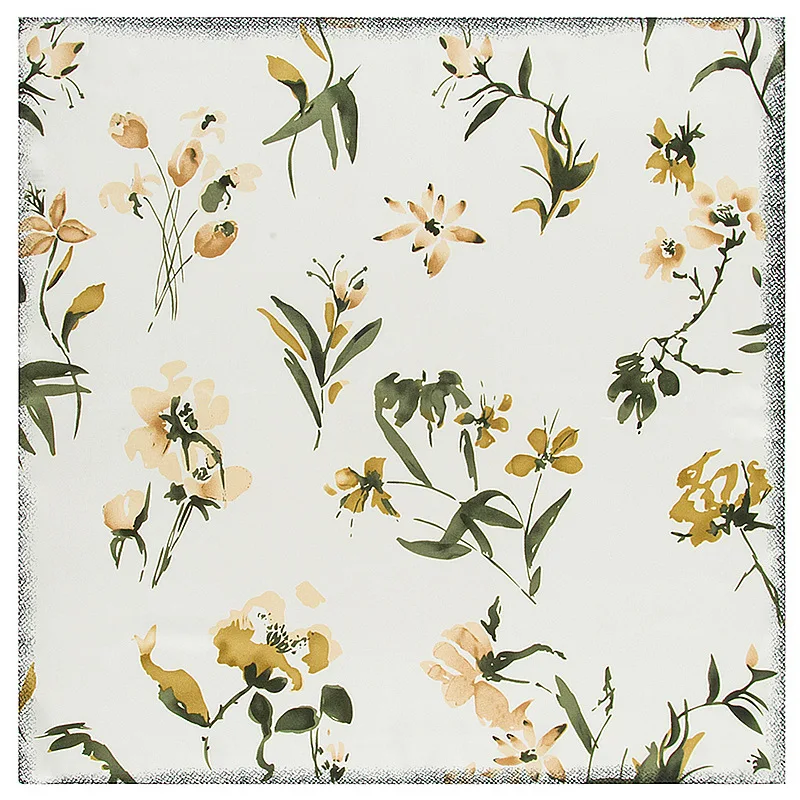 Hand-Painted Silk Scarf 60cm X 60cm Floral Design Ladies Simulation Silk Square Scarf Fashionable Korean Style Accessory
Hand-Painted Silk Scarf 60cm X 60cm Floral Design Ladies Simulation Silk Square Scarf Fashionable Korean Style Accessory