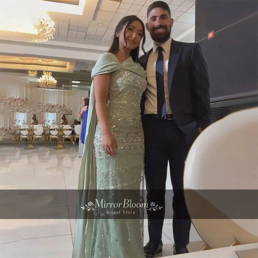 Customized Elegant Mint Green Evening Dress Women Beaded Pleats Floor Length Formal Prom Gown Luxury Mermaid Lace Dresses
Customized Elegant Mint Green Evening Dress Women Beaded Pleats Floor Length Formal Prom Gown Luxury Mermaid Lace Dresses