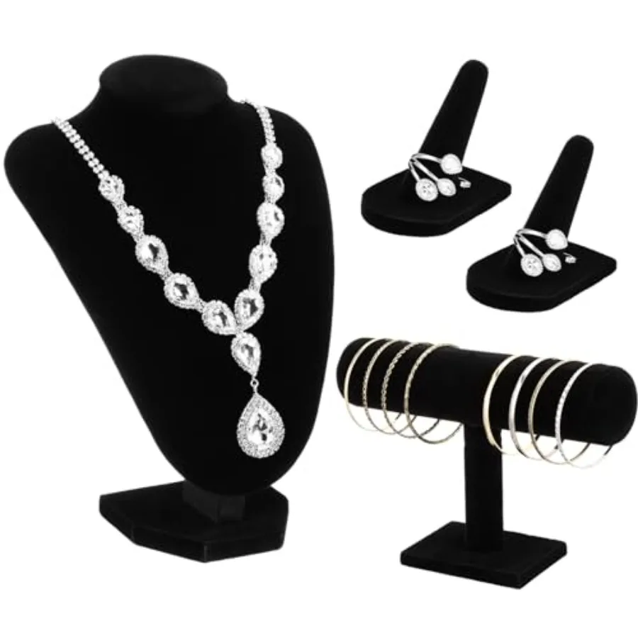 4 Pcs Velvet Jewelry Display Set Velvet Necklace Bust Holder Bracelet Organizer 2 Ring Finger Jewelry Holder
4 Pcs Velvet Jewelry Display Set Velvet Necklace Bust Holder Bracelet Organizer 2 Ring Finger Jewelry Holder
