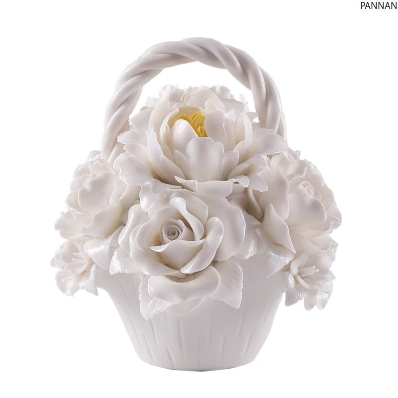 Ceramic handmade flower small flower basket ornament, high-grade white porcelain decorative handicraft gifts
Ceramic handmade flower small flower basket ornament, high-grade white porcelain decorative handicraft gifts