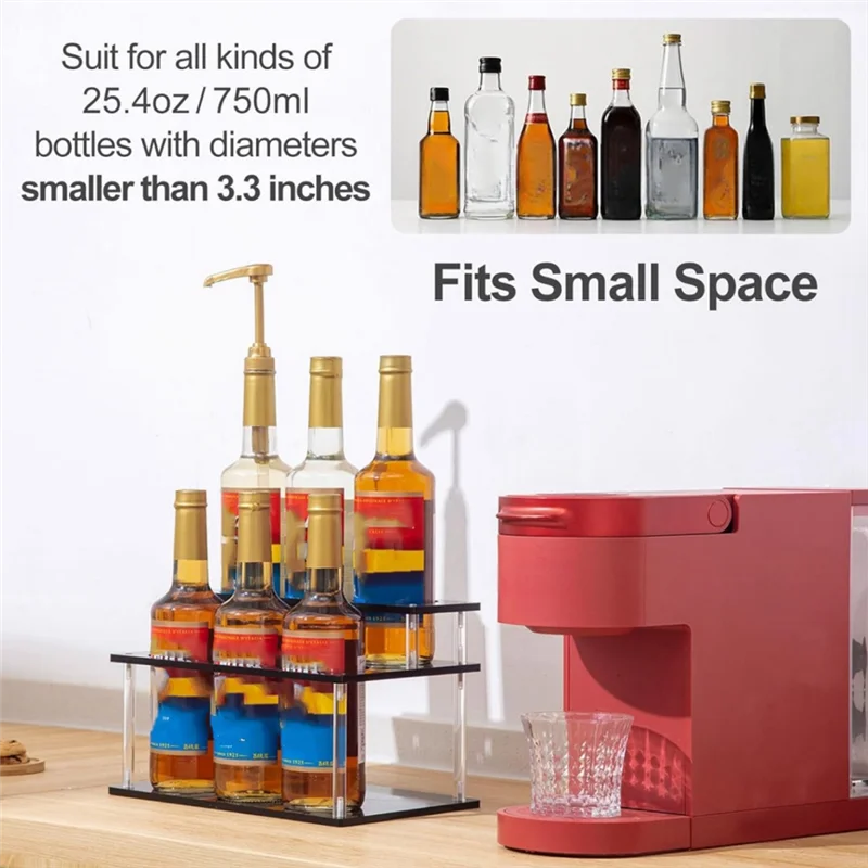 ABAH-6-Bottle Capacity Acrylic Coffee Syrup Organizer,2-Tier Rack For Kitchen For Countertop,Bar
ABAH-6-Bottle Capacity Acrylic Coffee Syrup Organizer,2-Tier Rack For Kitchen For Countertop,Bar
