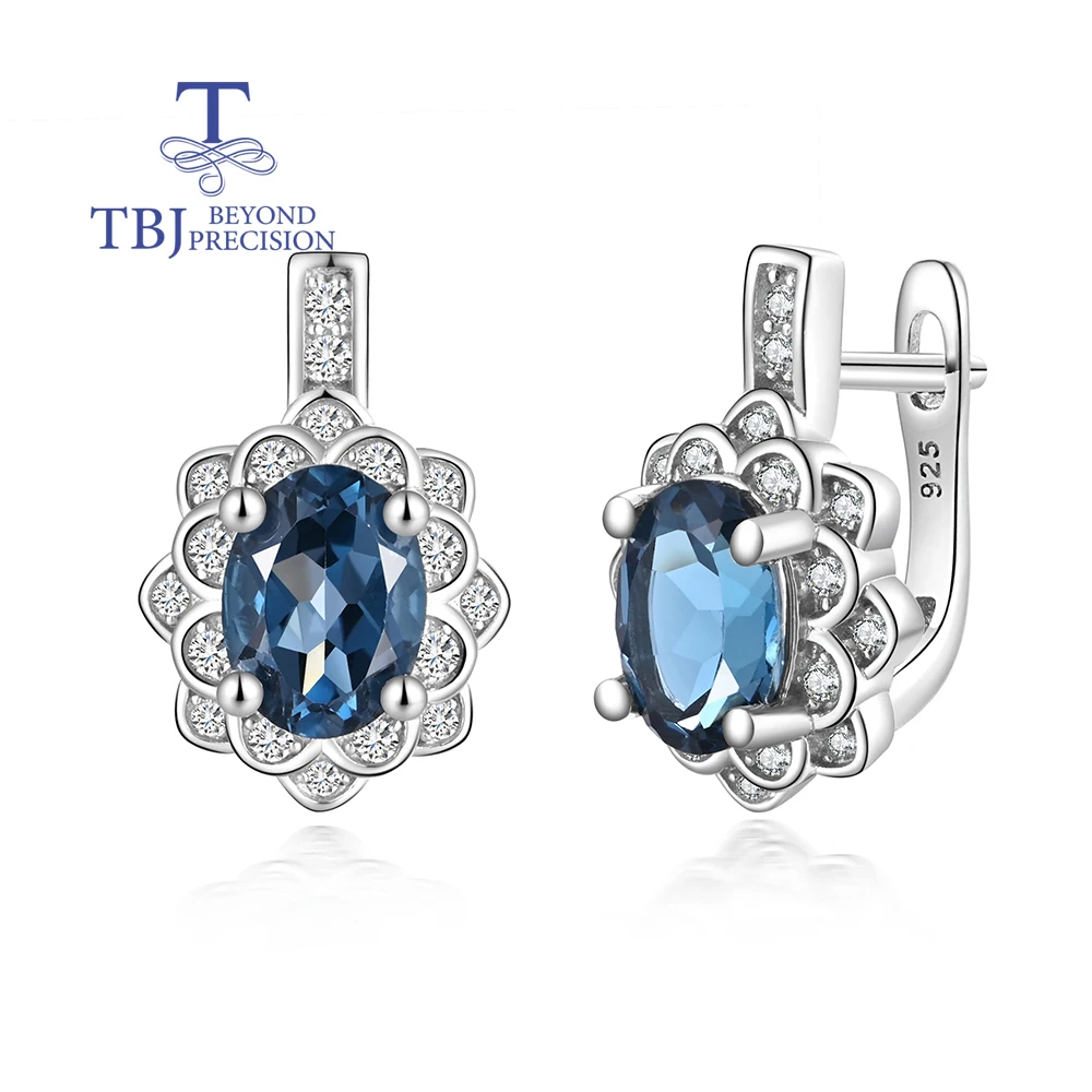 TBJ Natural London blue topaz 925 sterling silver earring classic design fine jewelry for women nice gift
TBJ Natural London blue topaz 925 sterling silver earring classic design fine jewelry for women nice gift
