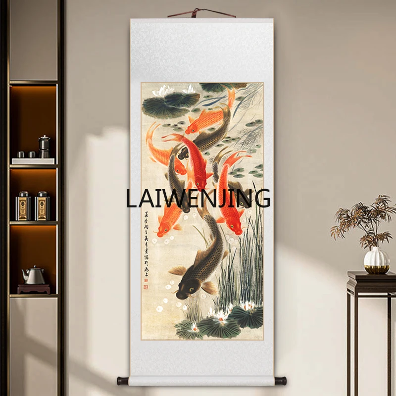 SGF Nine Fish New Chinese Scroll Hanging Painting Entrance Study Tea Room Hanging Painting
SGF Nine Fish New Chinese Scroll Hanging Painting Entrance Study Tea Room Hanging Painting