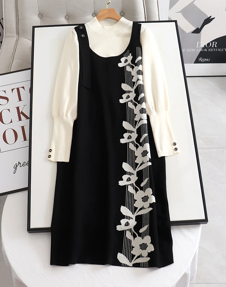 Elegant Fashion Two-piece Set For Women Long-selvee Kinteed Base Shirt +sleeveless Vest Print Dress Autumn Winter Casual Suits
Elegant Fashion Two-piece Set For Women Long-selvee Kinteed Base Shirt +sleeveless Vest Print Dress Autumn Winter Casual Suits