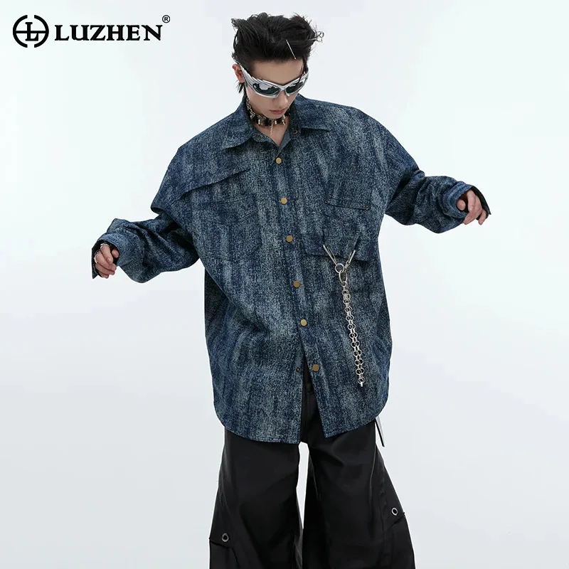 LUZHEN Autumn New Metal Chain Decorate Design Trendy Denim Jackets Fashion Streetwear Loose Retro Original Men's Coats LZ4730
LUZHEN Autumn New Metal Chain Decorate Design Trendy Denim Jackets Fashion Streetwear Loose Retro Original Men's Coats LZ4730