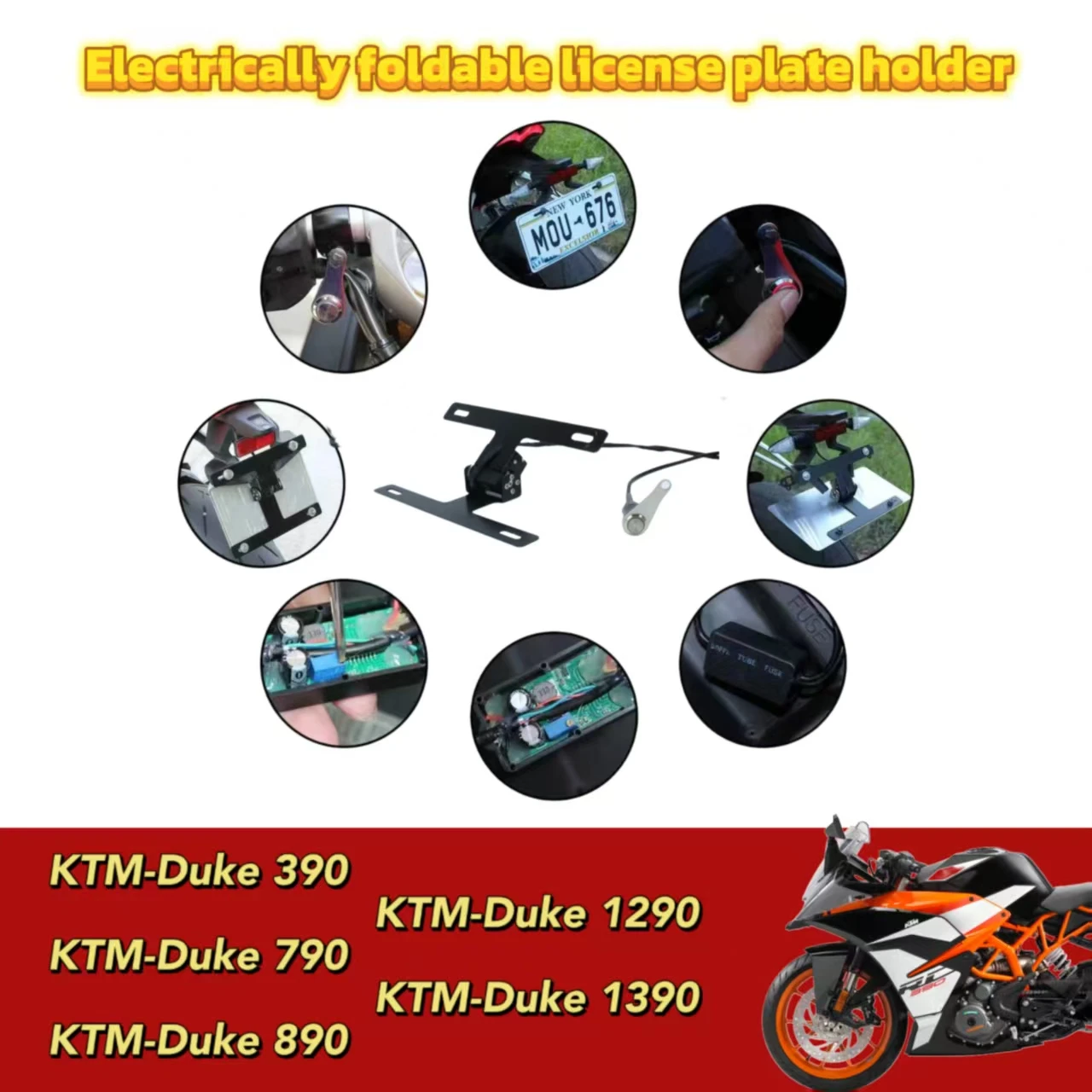 For Duke KTM 390 790 890 1290 1390 License Plate Premium Adjustable License Plate Button Switch license plate flipper
For Duke KTM 390 790 890 1290 1390 License Plate Premium Adjustable License Plate Button Switch license plate flipper