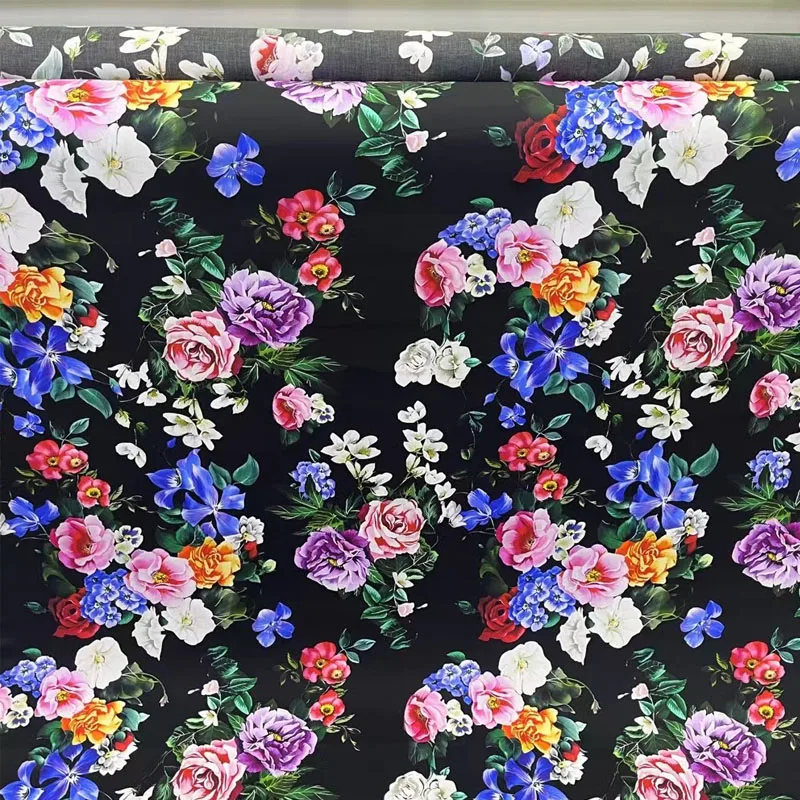 Черный фон и красочный поплин с цветочным принтом, хлопковая или атласная ткань для женского платья, блузки, ткань «сделай сам», швейный материал
Черный фон и красочный поплин с цветочным принтом, хлопковая или атласная ткань для женского платья, блузки, ткань «сделай сам», швейный материал