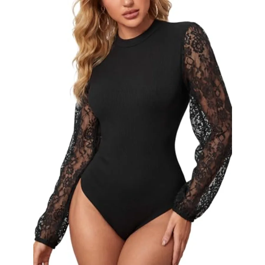 KIFOVEN Women's Lace Lantern Long Sleeve Bodysuit 2026 Sexy Ribbed Mesh Going Out Tops Elegant Crewneck Jumpsuit Blouse
KIFOVEN Women's Lace Lantern Long Sleeve Bodysuit 2026 Sexy Ribbed Mesh Going Out Tops Elegant Crewneck Jumpsuit Blouse