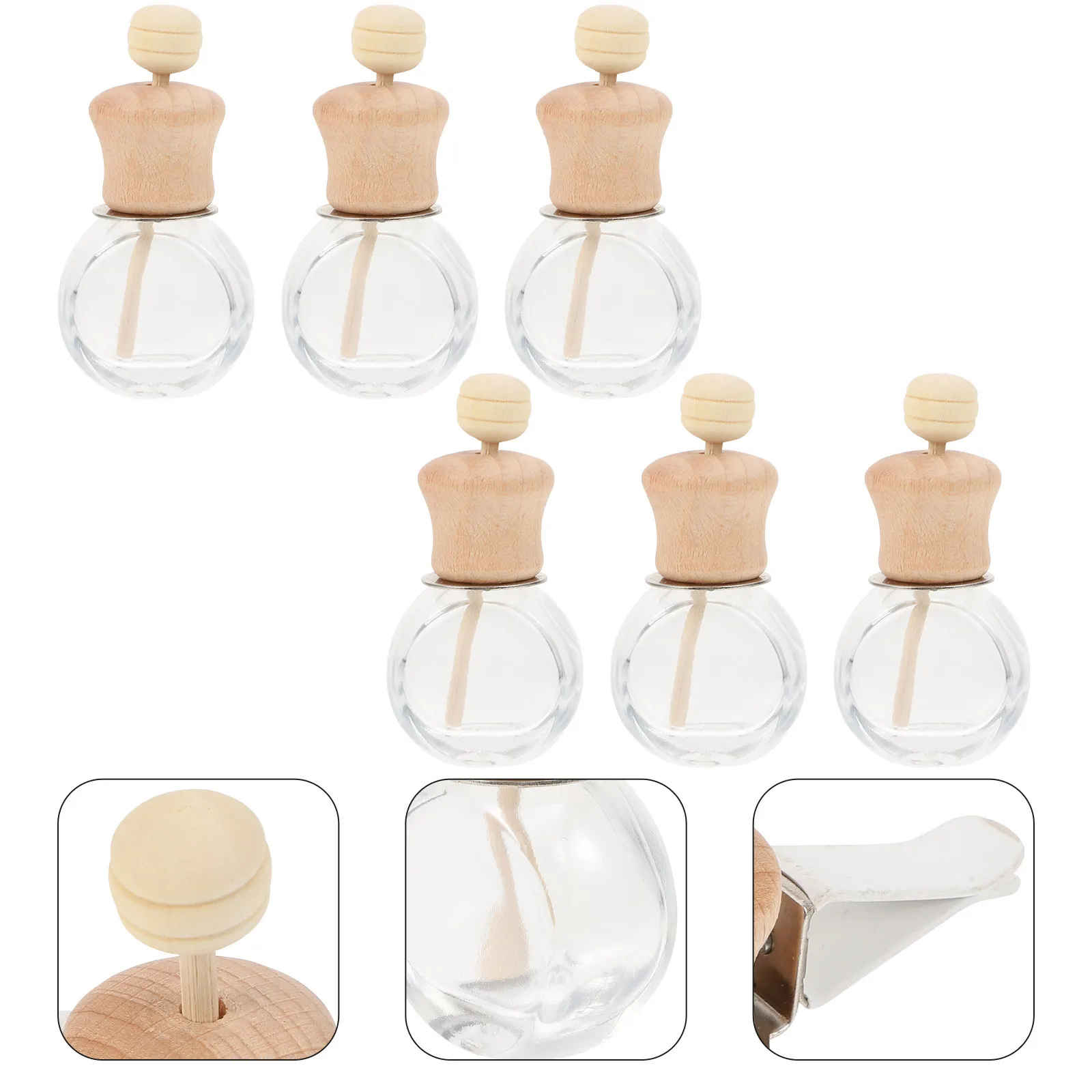6Pcs Aroma Bottle Car Essential Oil Diffuser with Wooden Lid Rotatable Air Vent Fragrance Dispenser for Freshening Auto Interior
6Pcs Aroma Bottle Car Essential Oil Diffuser with Wooden Lid Rotatable Air Vent Fragrance Dispenser for Freshening Auto Interior