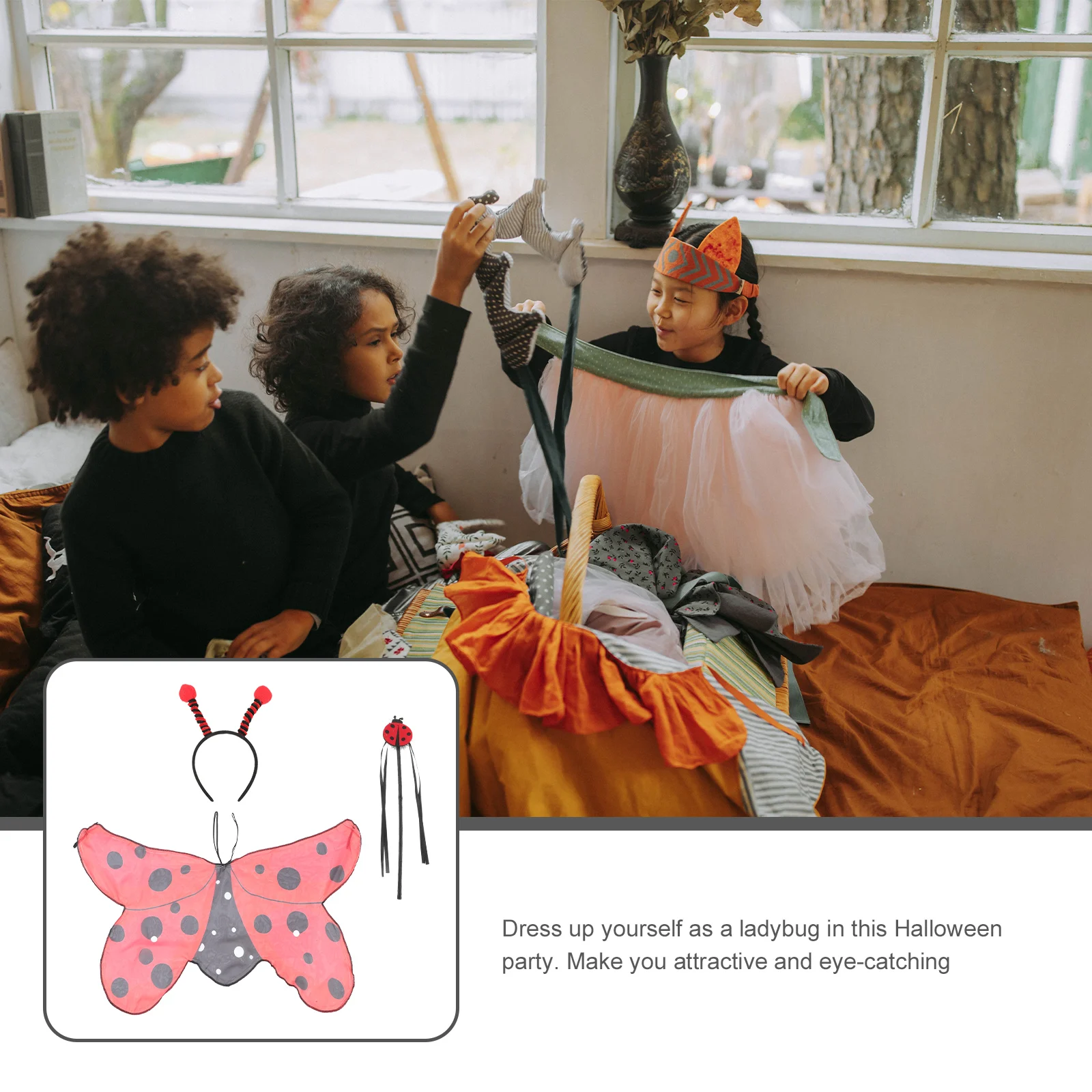 1 set Halloween Ladybug Wings Headband Cape Set Polyester Cosplay Party Role Play Costume Accessories
1 set Halloween Ladybug Wings Headband Cape Set Polyester Cosplay Party Role Play Costume Accessories
