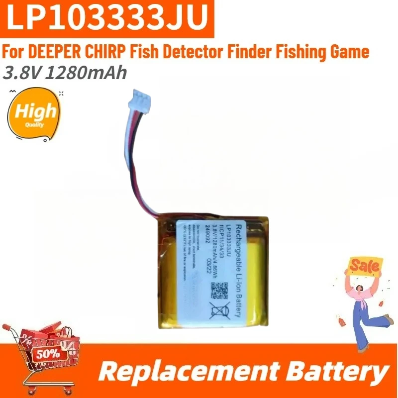 LP103333JU High Quality Replacement Battery 3.8V 1280mAh For DEEPER CHIRP Fish Detector Finder Fishing Game Brand New
LP103333JU High Quality Replacement Battery 3.8V 1280mAh For DEEPER CHIRP Fish Detector Finder Fishing Game Brand New